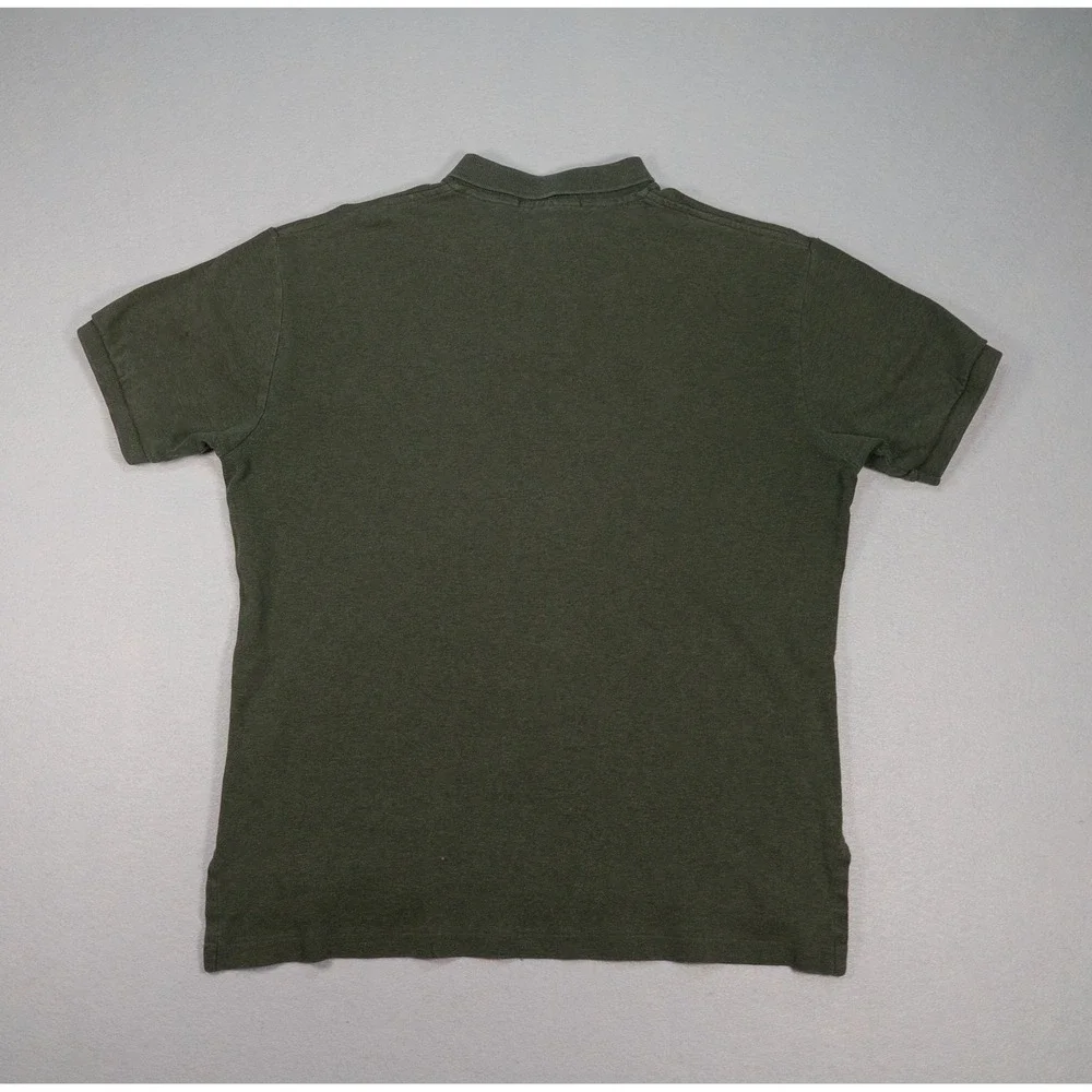 Polo Ralph Lauren Mens Medium Olive Green Heather Short Sleeve Polo Shirt USA